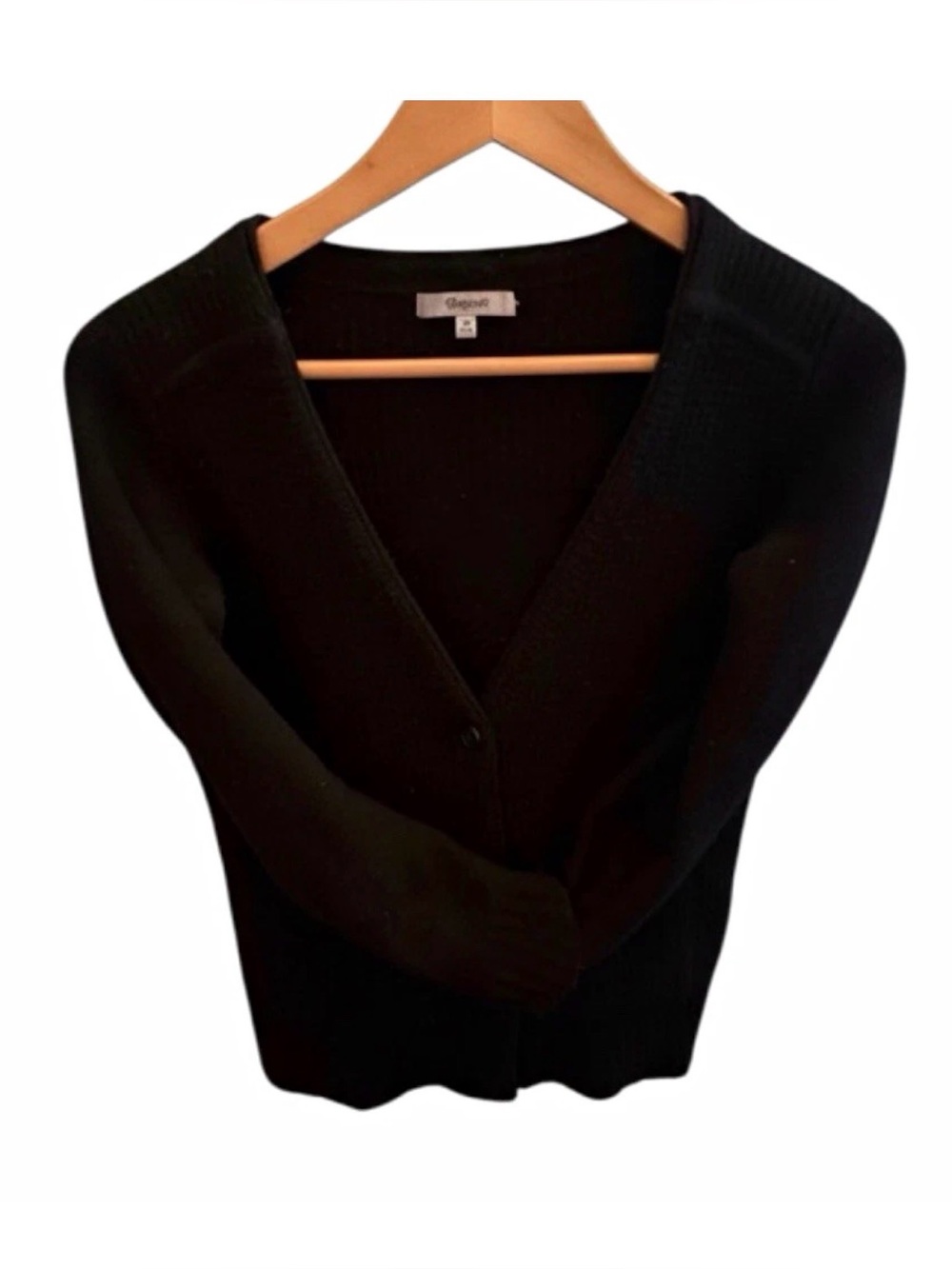 Madewell Black Textured Knit Cardigan XS Minimalist Grandpa Cozy Quiet Luxury